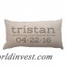 4 Wooden Shoes Warming Our Hearts with Name and Date Textured Linen Lumbar Pillow FWDS1422